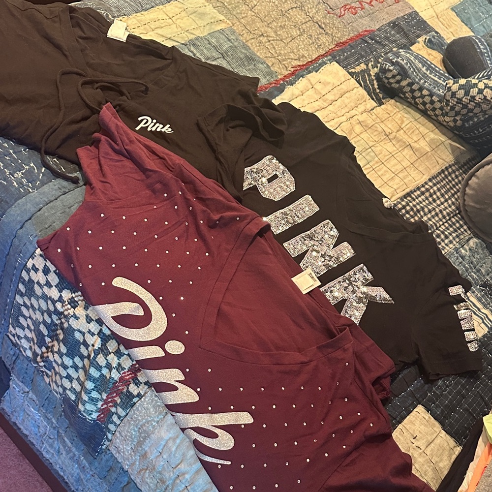 Pink Logo T-Shirts in Black and Burgundy (3)